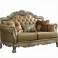 Dresden Loveseat w/3 Pillows, Gold Patina