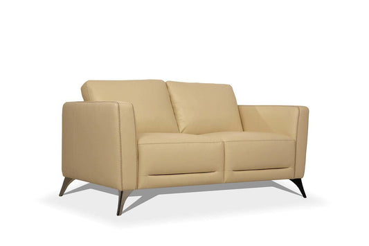 Malaga Loveseat, Cream Leather