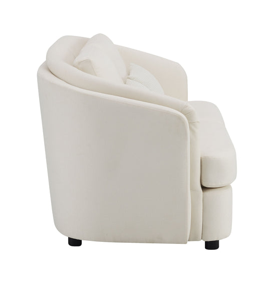 Mariko Loveseat w/ 2 Pillows, Beige Linen