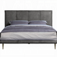 Metis Eastern King Bed, Gray Top Grain Leather