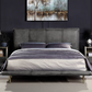 Metis Eastern King Bed, Gray Top Grain Leather