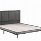 Metis Eastern King Bed, Gray Top Grain Leather