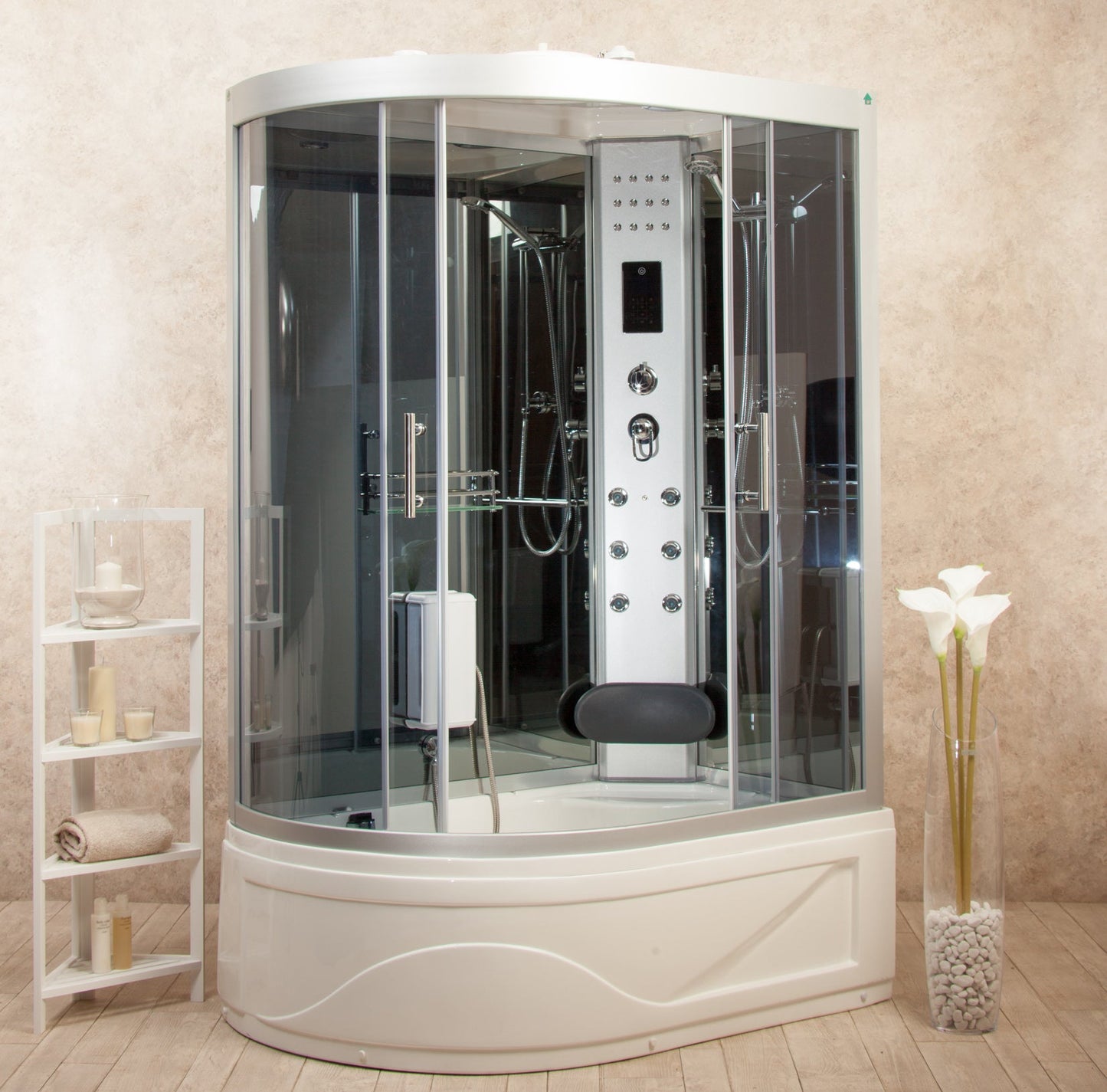 AquaSpa Florence Steam Shower with Sauna and Turkish Bath 130x85cm