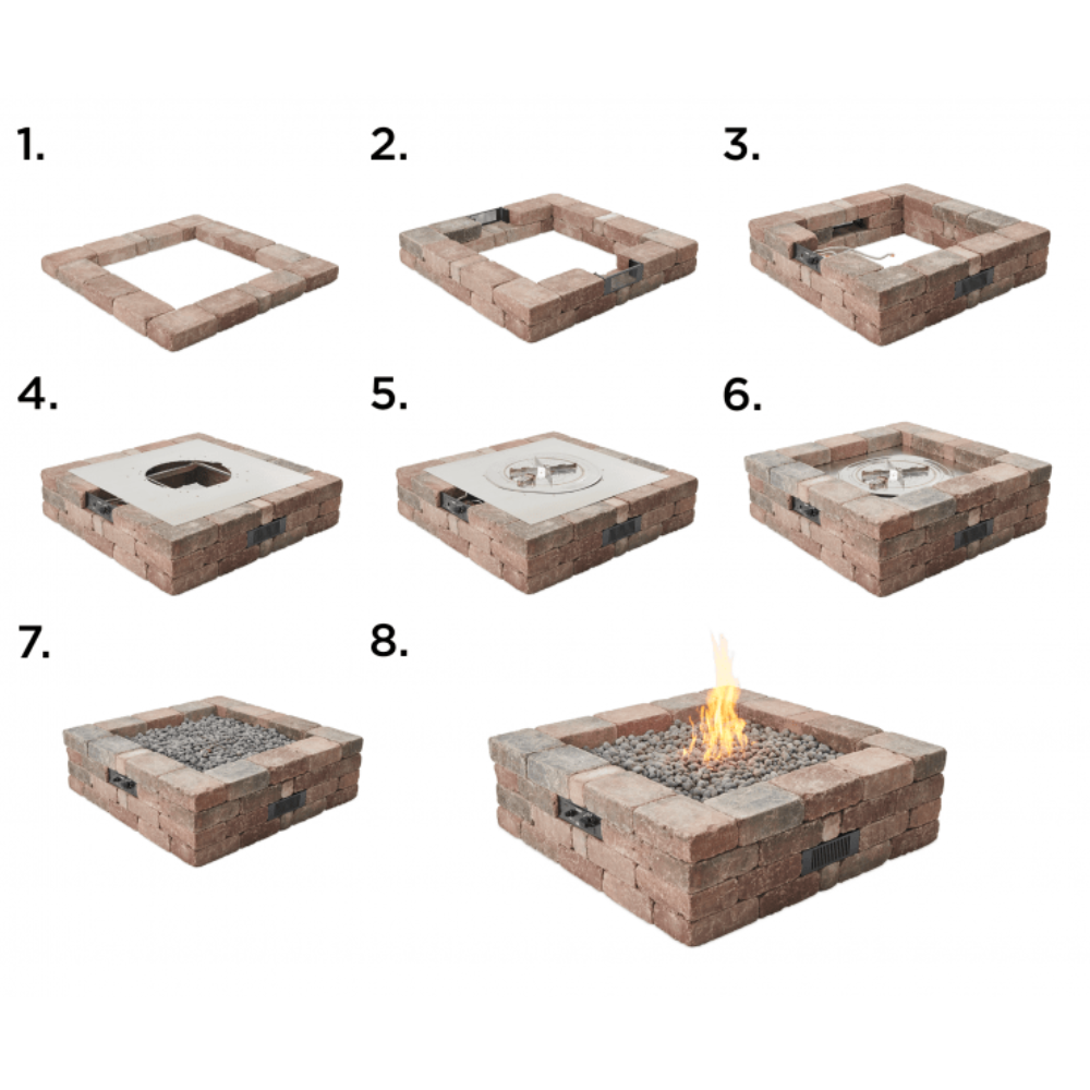 The Outdoor Greatroom Company Bronson Block Square Gas Fire Pit Kit (BRON5151-K)