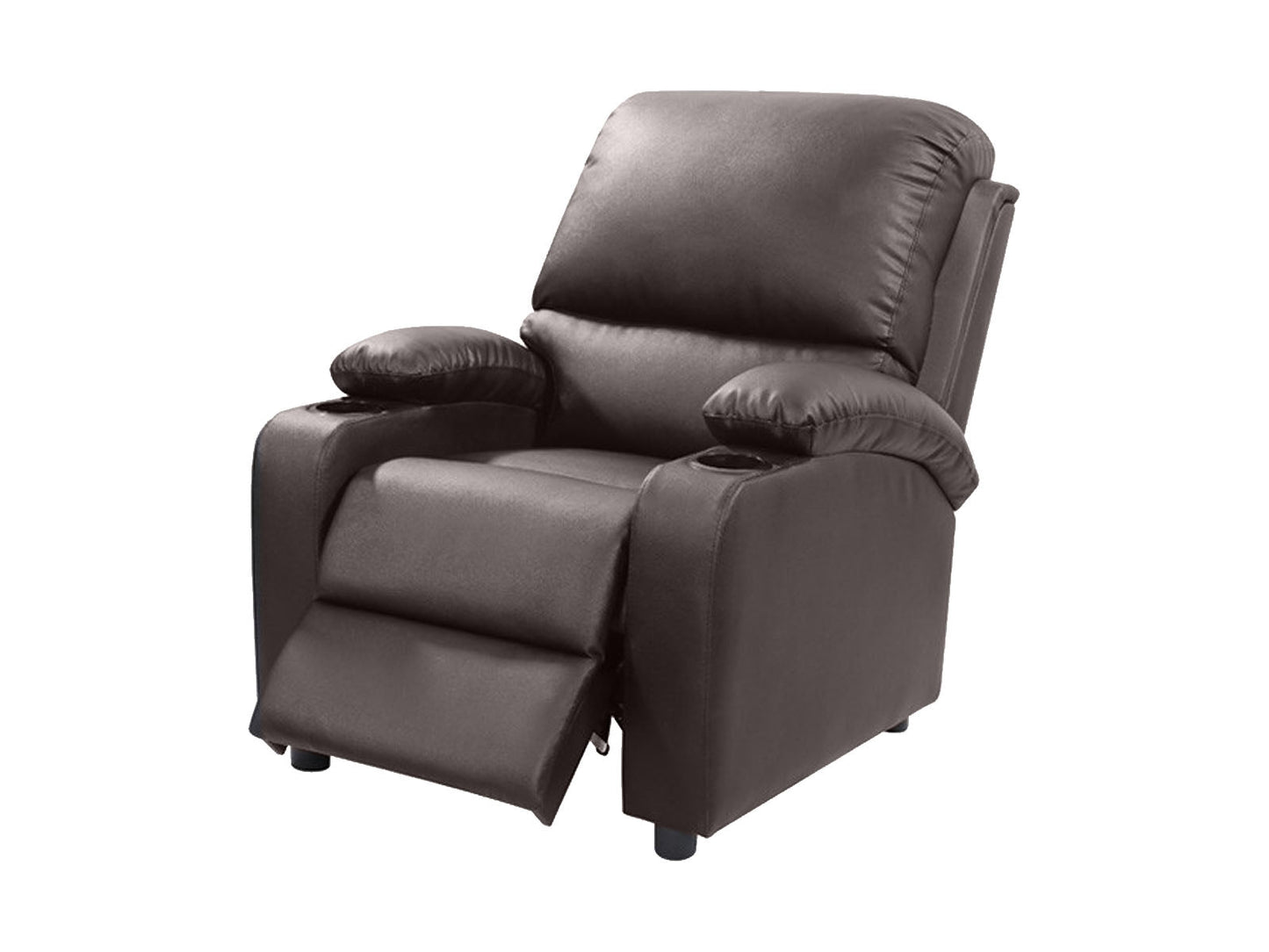 ComfortLuxe Brown Push Back Recliner with Cup Holder