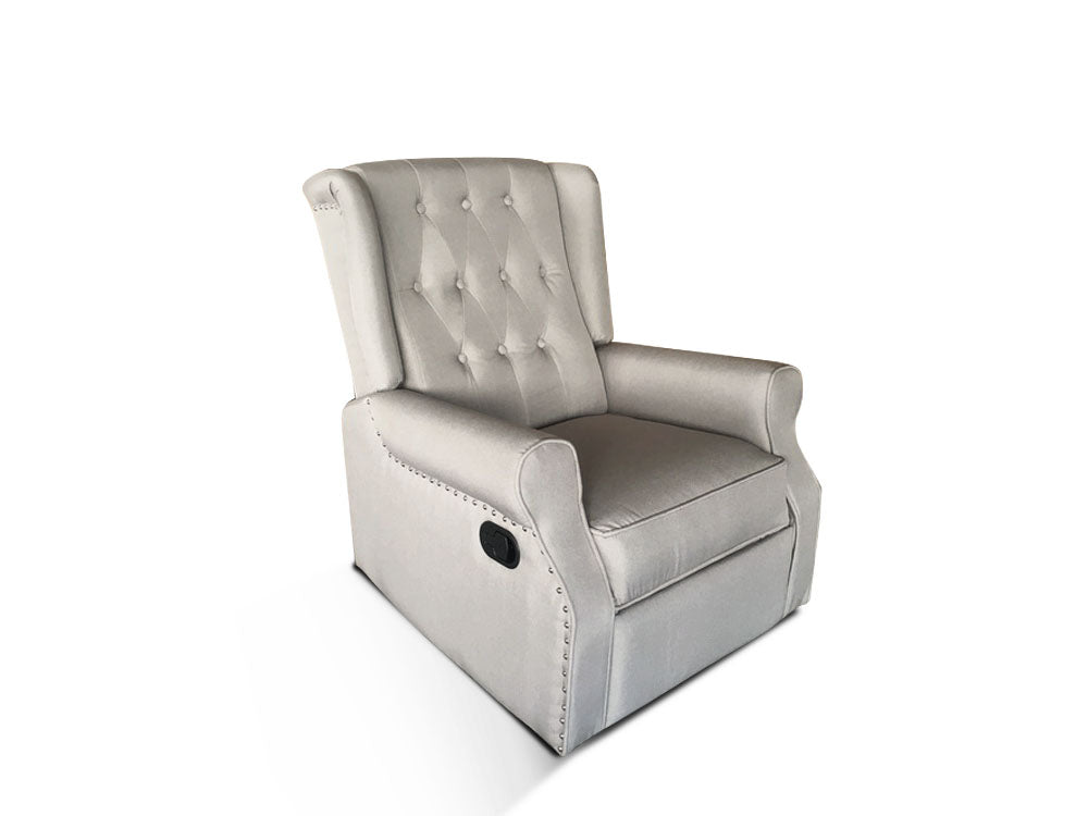 ComfortZen Beige Linen Recliner Chair