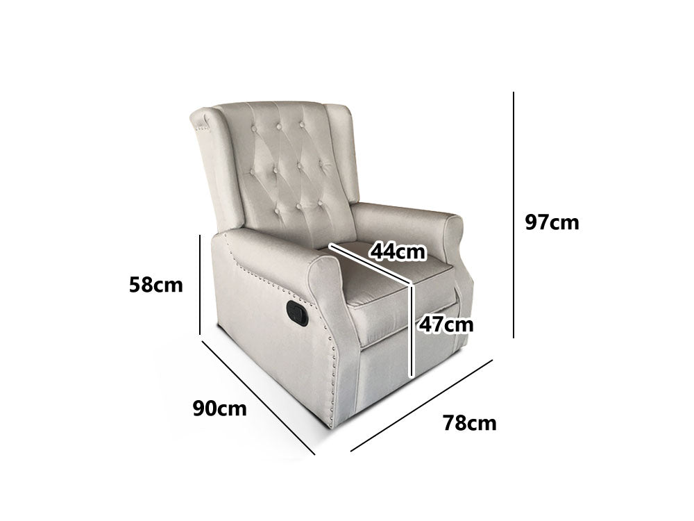 ComfortZen Beige Linen Recliner Chair