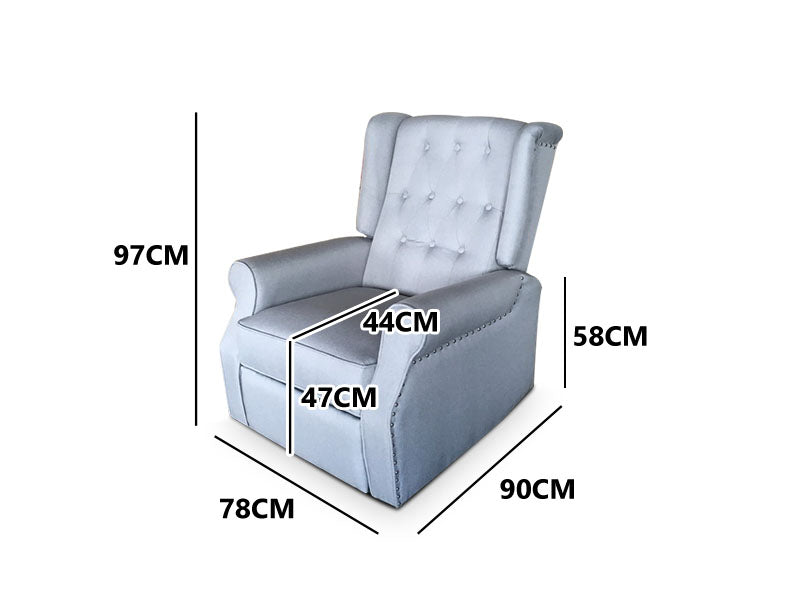 SereneLuxe Grey Linen Recliner Chair