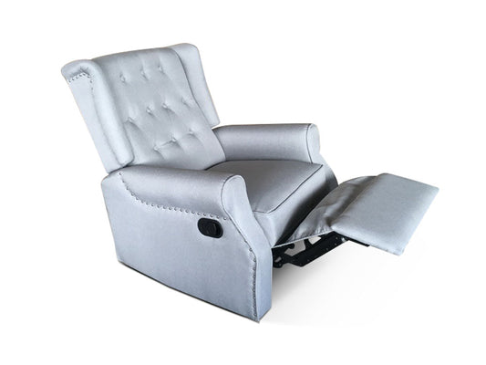 SereneLuxe Grey Linen Recliner Chair