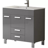 Eviva Venus 36" Grey Modern Bathroom Vanity with White Integrated Porcelain Sink-EVVN528-36GR