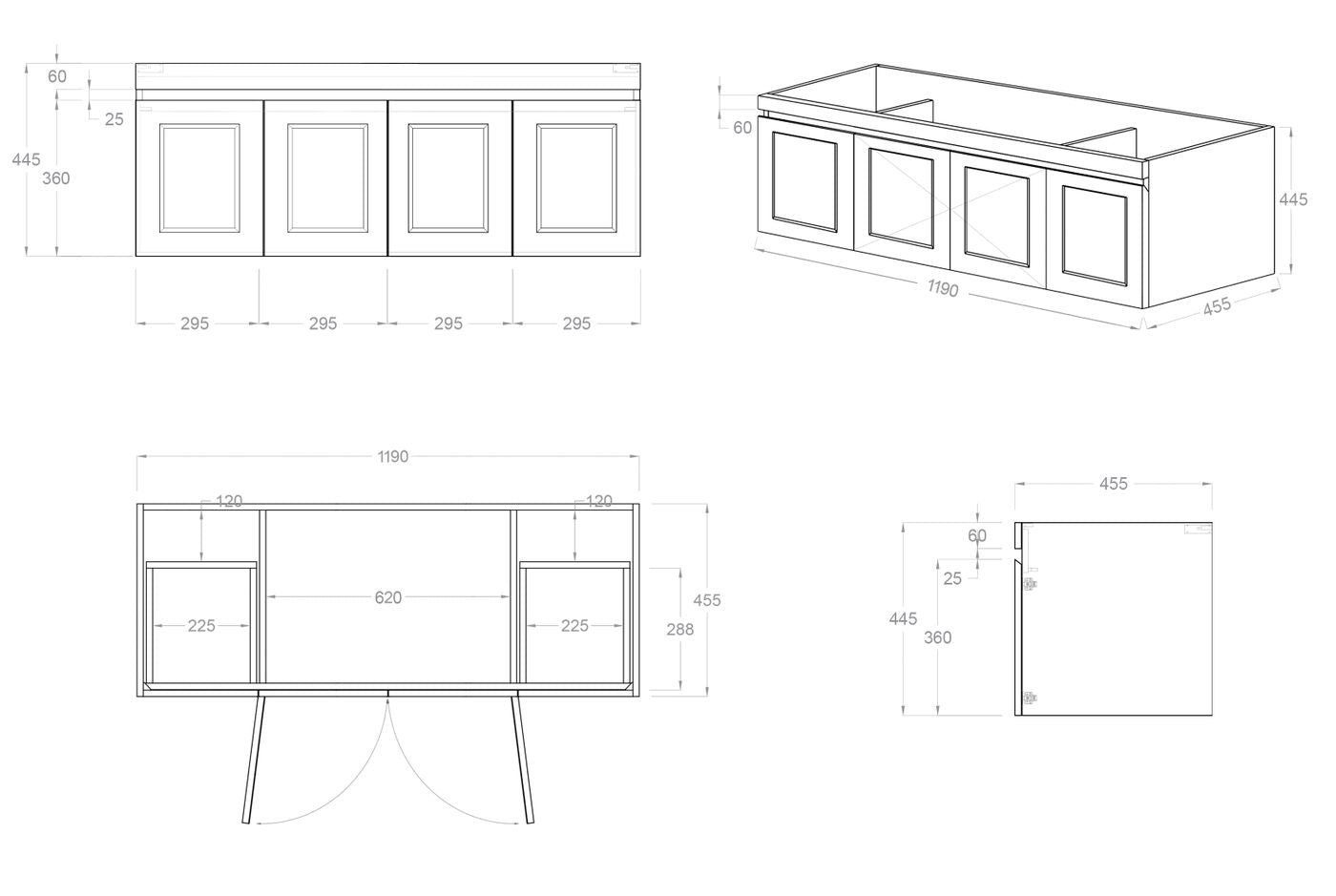 Elysian Luxe 1200MM Matte White Wall Hung Vanity