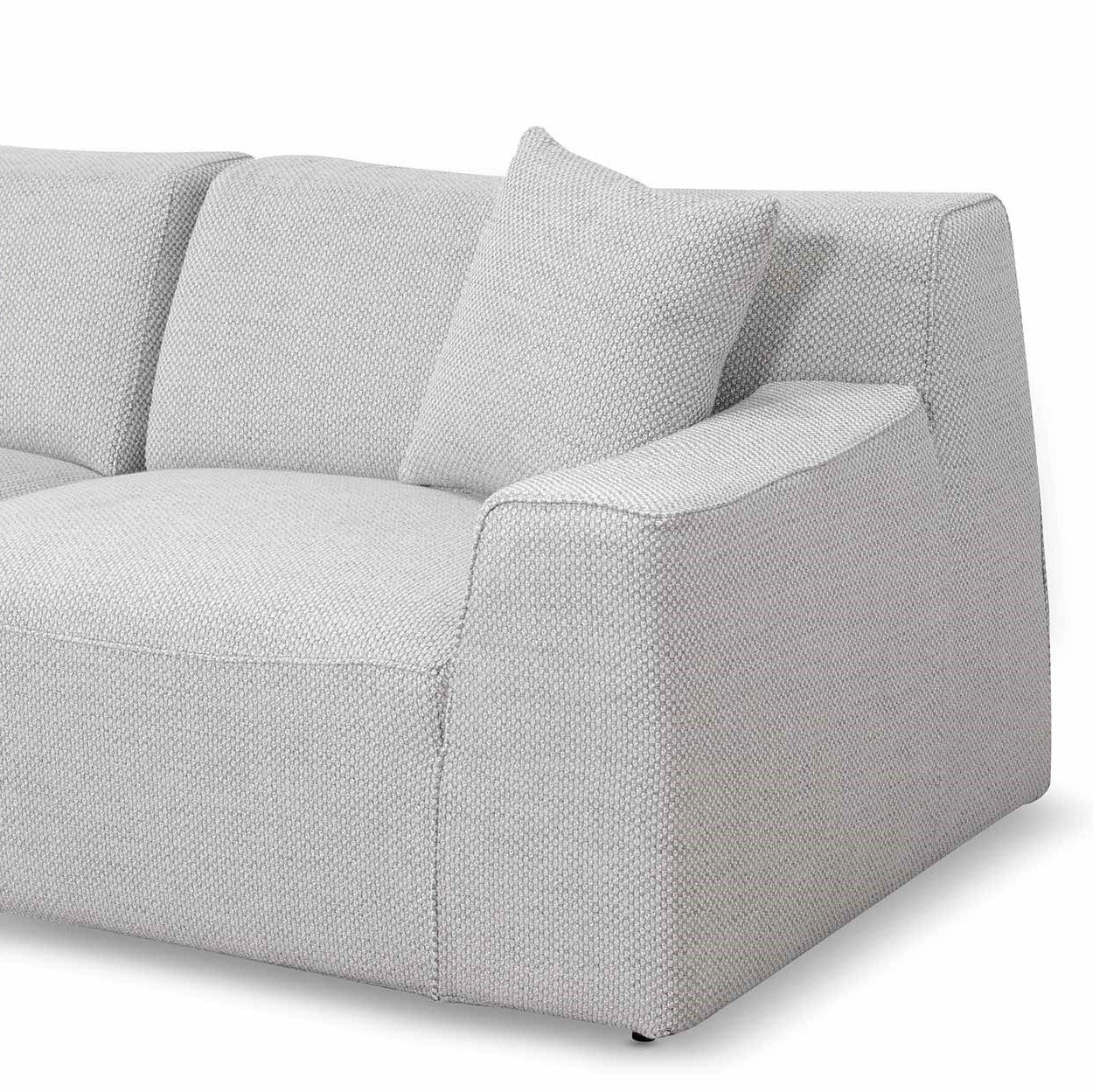 Zephyr 3-Seater Chaise Lounge in Mist Grey