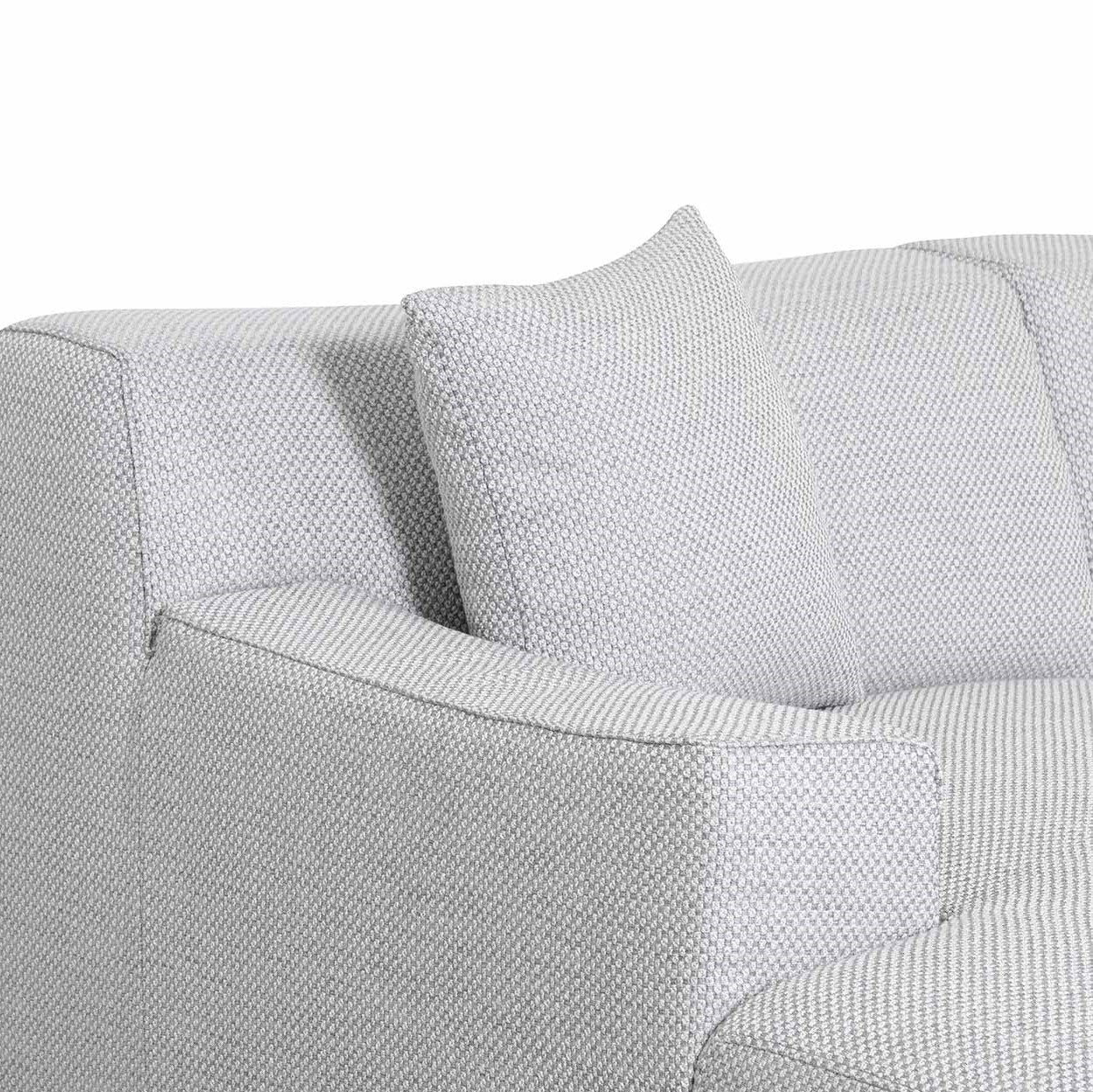 Zephyr 3-Seater Chaise Lounge in Mist Grey