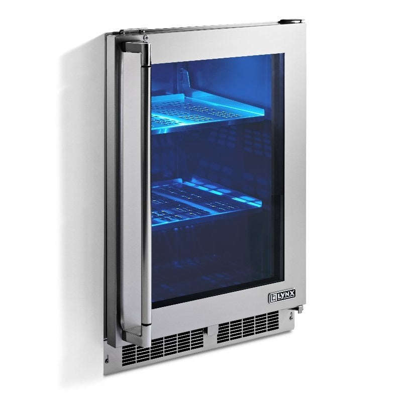 Lynx 24-Inch Outdoor Glass Door Refrigerator (LN24REFGL/R)