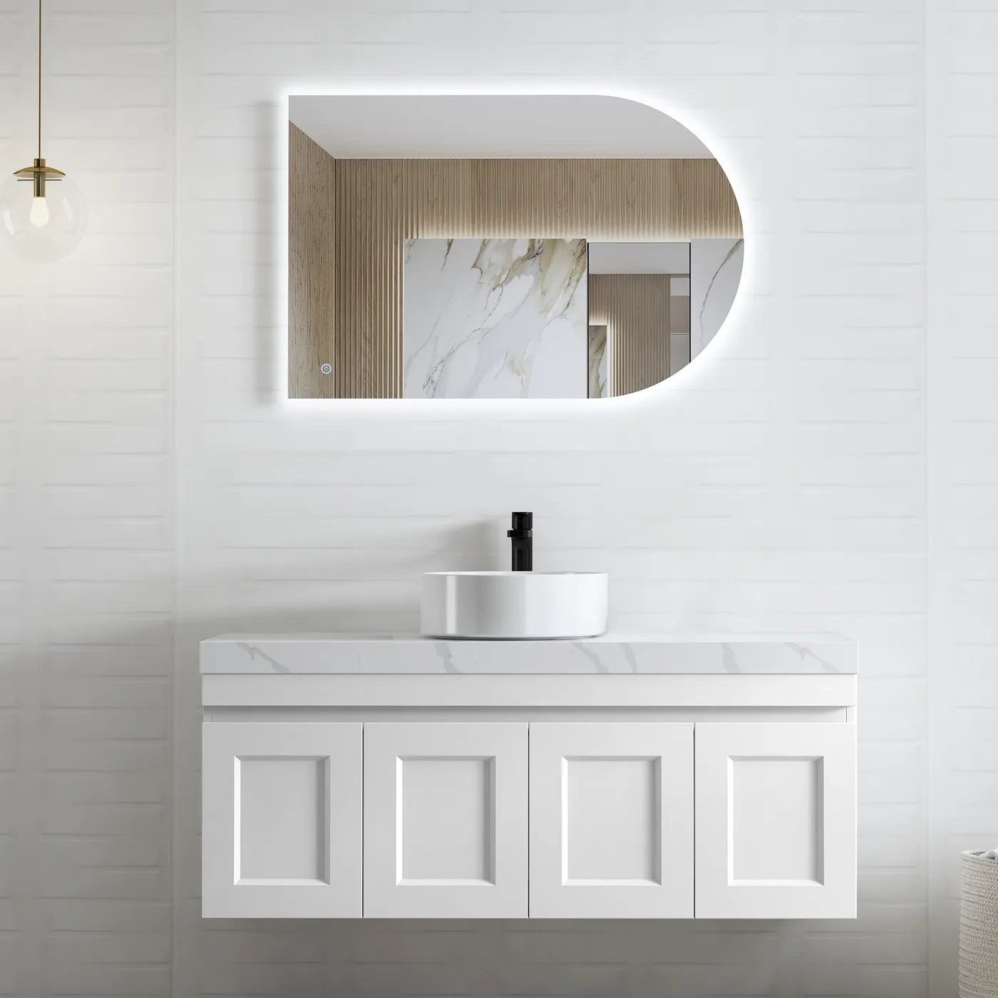 Elysian Luxe 1200MM Matte White Wall Hung Vanity