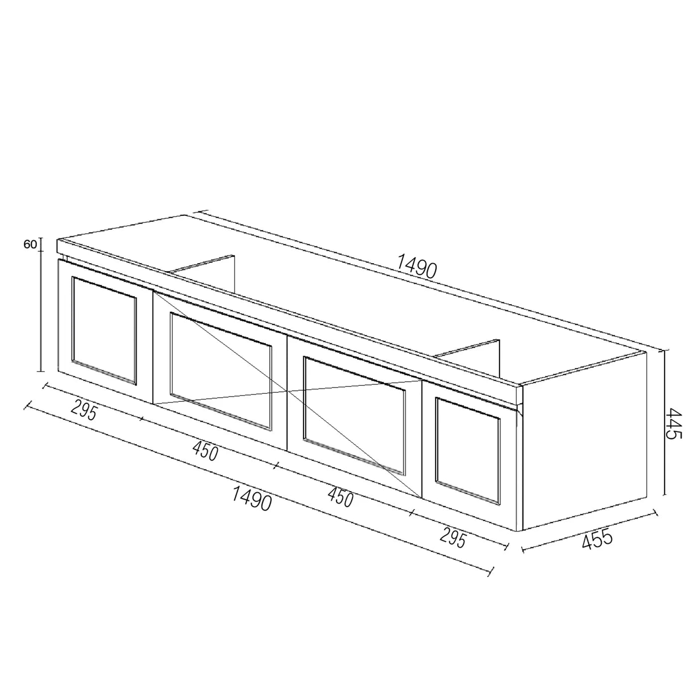 LuxeCraft Matte White Double Bowl Wall Hung Vanity