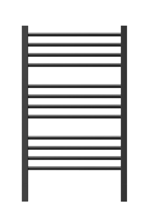 LuxeWarm Matte Black Heated Towel Ladder 870MM