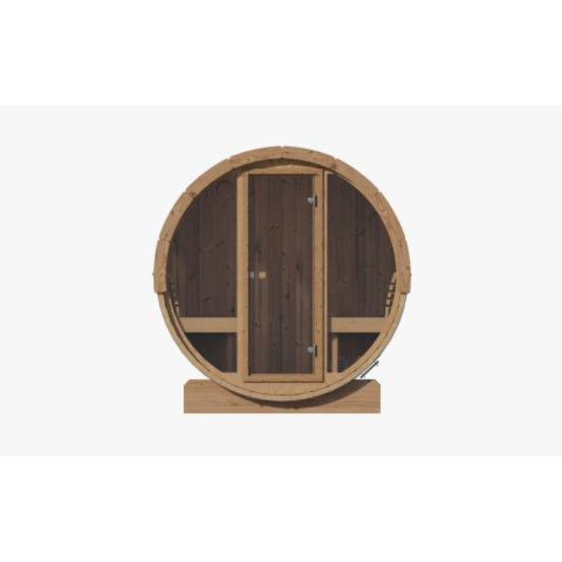 SaunaLife Model E8G Sauna Barrel Glass Front ERGO Series Sauna Barrel 87"D x 81"H, 6-Person, Glass Front