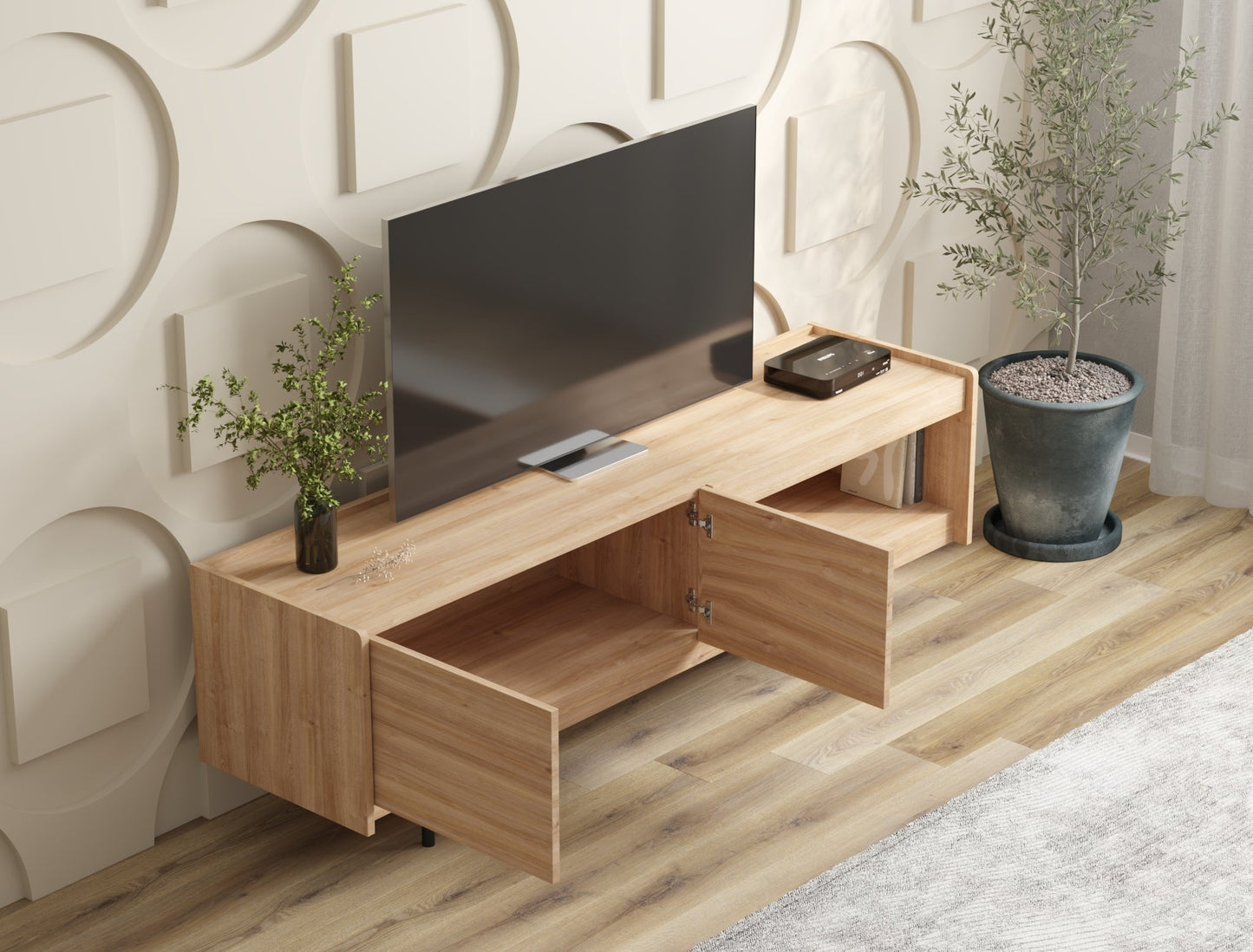 Hudson Media Stand 180 cm Oak