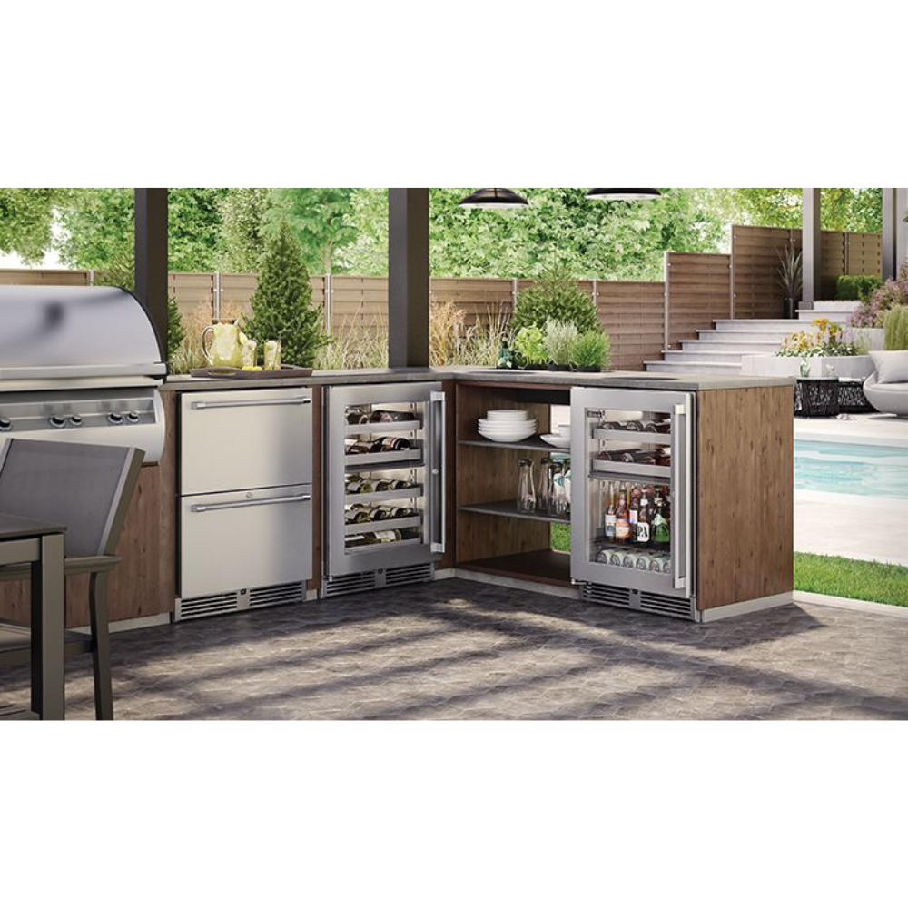 Perlick Signature 24-Inch Outdoor Undercounter Dual Zone Refrigerator/Wine Reserve (HP24CO-4)